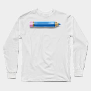 Blue Pencil Long Sleeve T-Shirt